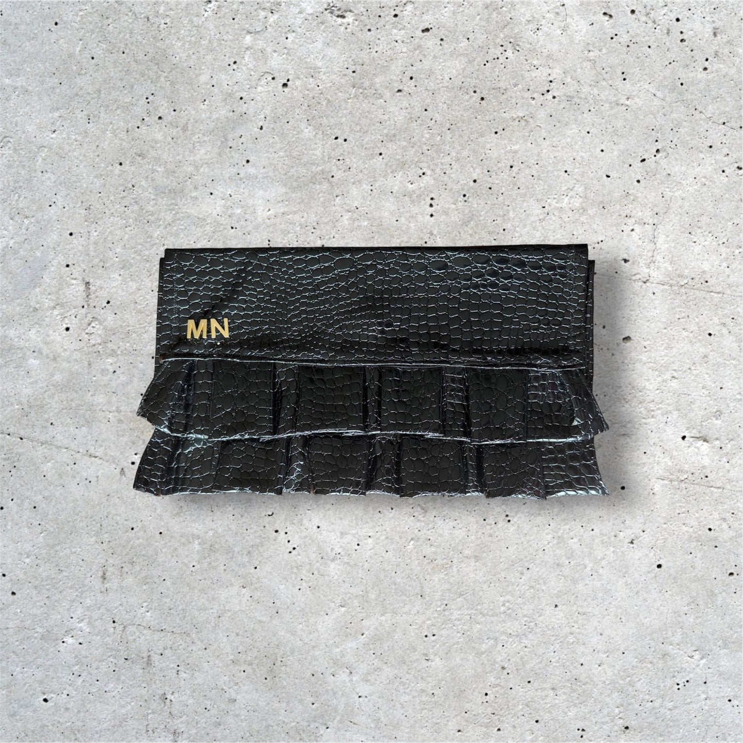 Mala Clutch Black Croc