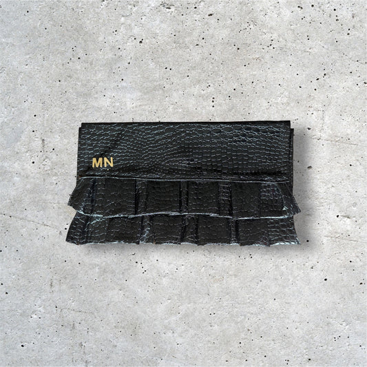Mala Clutch Black Croc