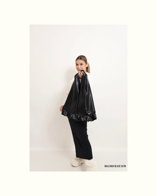 Mala Maxi Black Satin