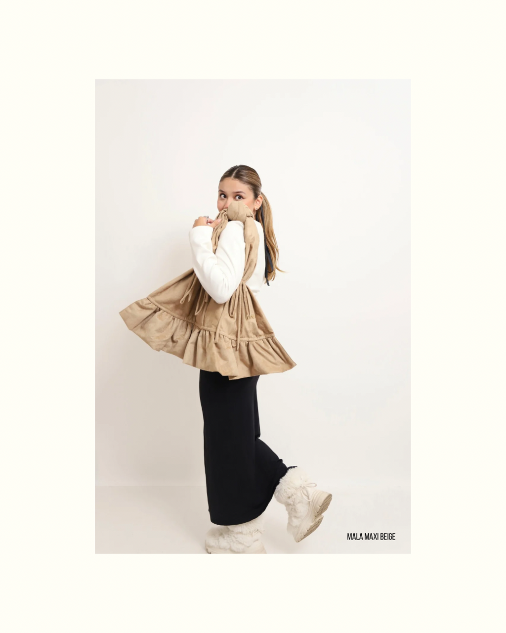 Mala Maxi Suede Beige