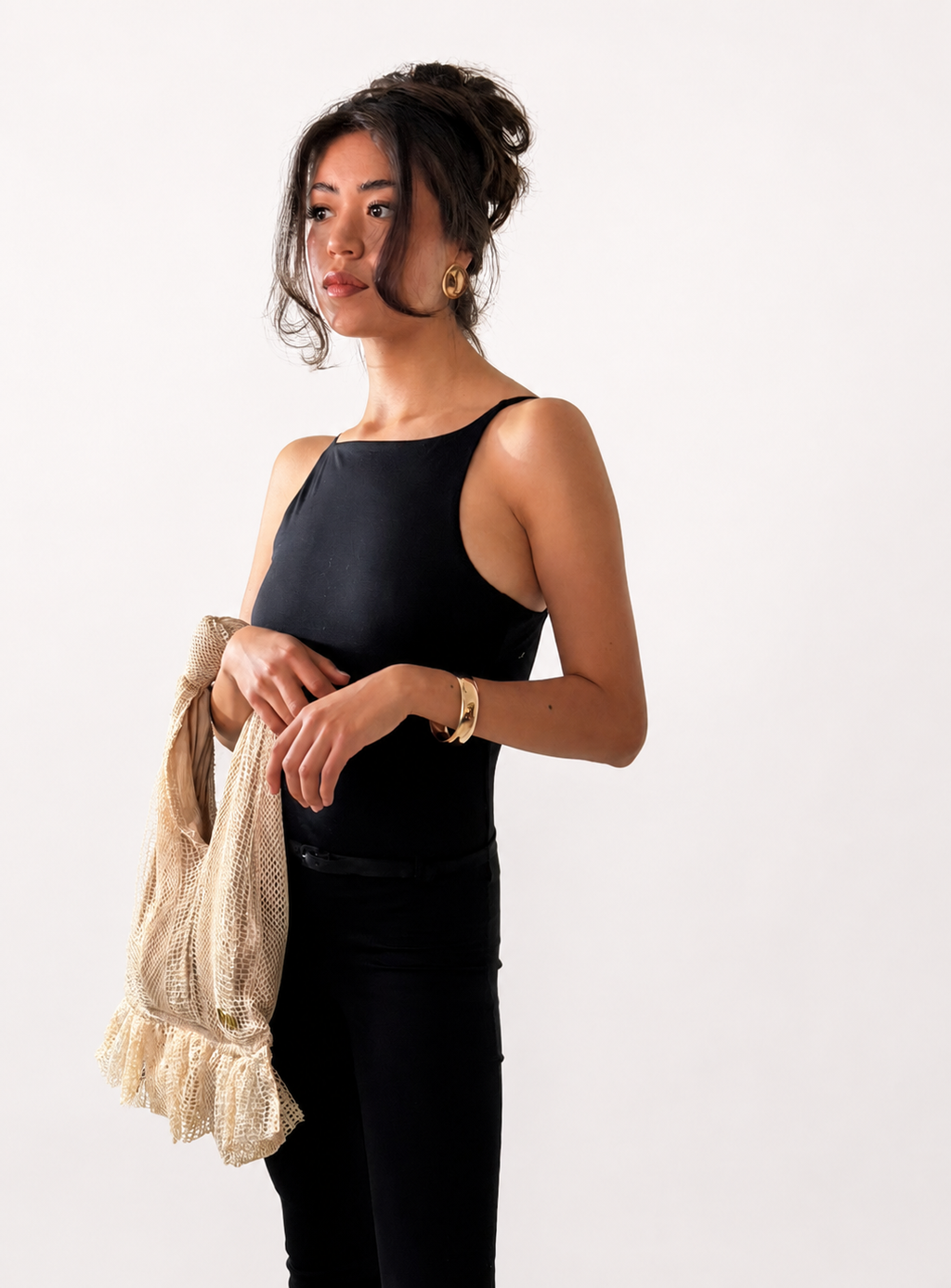 Mala Mediana Beige Net