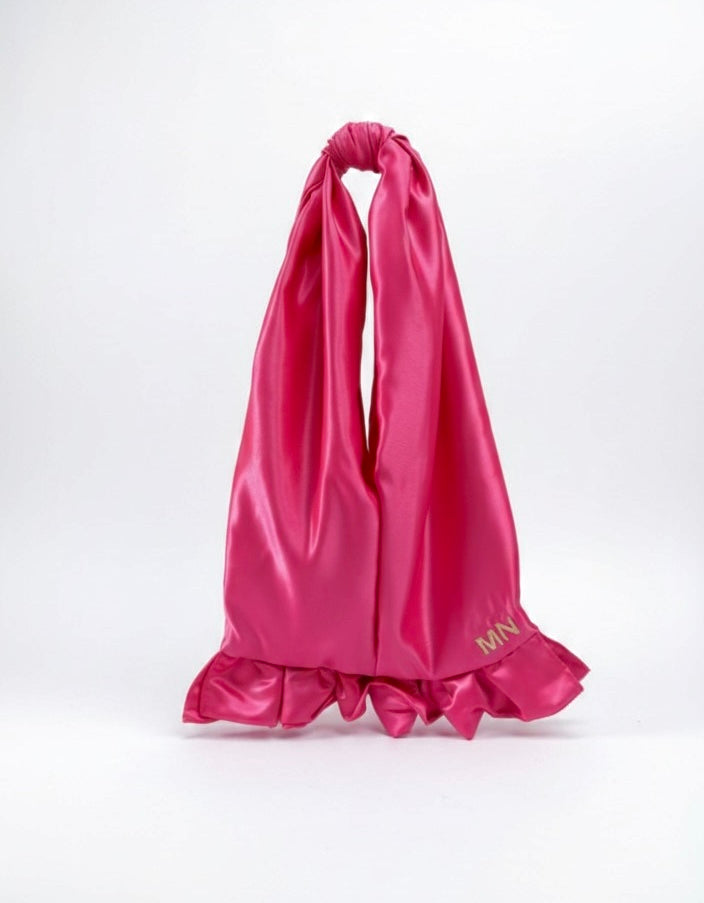 mala rosa satín mediana